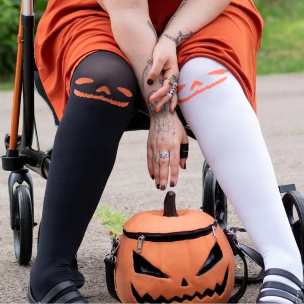 Snag Tights 2X 3X Duo Boo! Halloween 80 Denier Opaque Plus Tights NWT